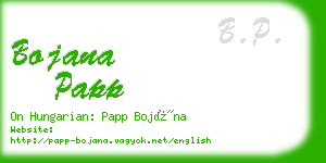 bojana papp business card